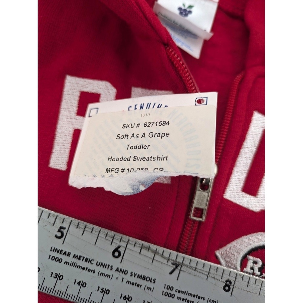 NWT Soft As A Grape Cincinnati Reds Toddler Hoodie Full Zip Red Size 2T MLB - Picture 4 of 8